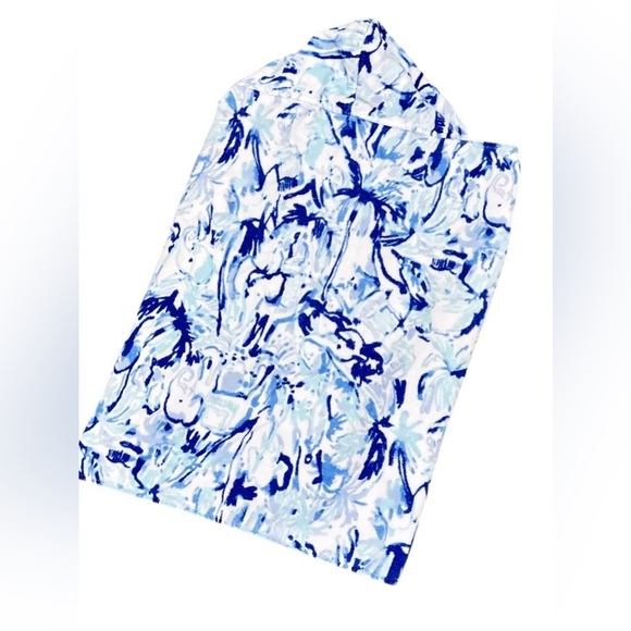 Lilly Pultizer for pottery barn blues hooded swim towel wrap coverup one size - Picture 3 of 6